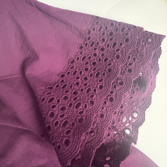 Love & Roses Berry Broderie Trim Tiered Sleeve T-Shirt Size 14 - Picture 6 of 10